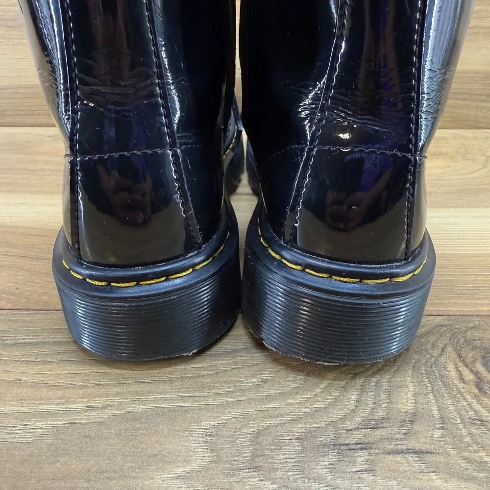 Dr Martens Sinclair Bex J Combat Boots Kids 2 EU 33 Black Patent Leather Punk